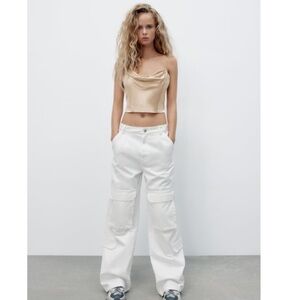 Zara satin effect crop top